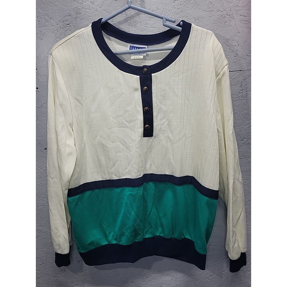 Vintage 80s Cape Cod Sportswear Shirt Colorblock‎ Blouse XL
